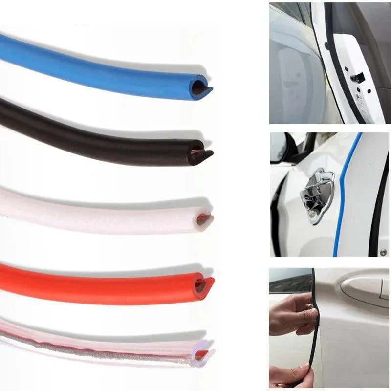 5m Car Door Edge Protector Strip Anti-Scratch Protection Rubber Trim Seal - Red