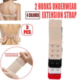 2 Hooks Underwear Extension Bra Buckle Bra Extender Hook Brassiere Strap - Beige - Front View