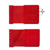3 Hooks Underwear Extension Bra Buckle Bra Extender Hook Brassiere Strap - Red - Top-Down View