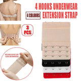 4 Hooks Underwear Extension Bra Buckle Bra Extender Hook Brassiere Strap - Red - Front View
