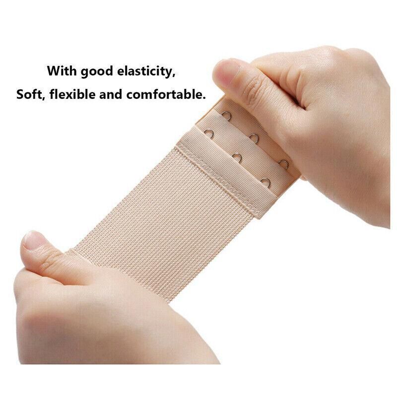2 Hooks Underwear Extension Bra Buckle Bra Extender Hook Brassiere Strap - White