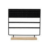 Earring Stand Display Rack 3-Tier Ear Stud Holder Jewelry Organizer 144 Holes - Black