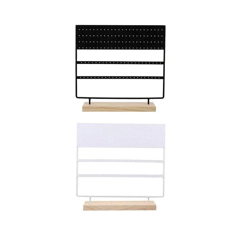 Earring Stand Display Rack 3-Tier Ear Stud Holder Jewelry Organizer 144 Holes - White