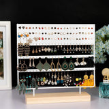 Earring Stand Display Rack 3-Tier Ear Stud Holder Jewelry Organizer 144 Holes - White