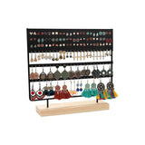 Earring Stand Display Rack 3-Tier Ear Stud Holder Jewelry Organizer 144 Holes - White - Rear View