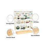 Earring Stand Display Rack 3-Tier Ear Stud Holder Jewelry Organizer 144 Holes - White