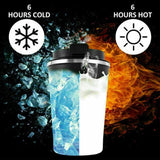 Insulated Coffee Mug Vacuum Travel Cup Thermal Stainless Steel Flask Reusable 380ML - Black