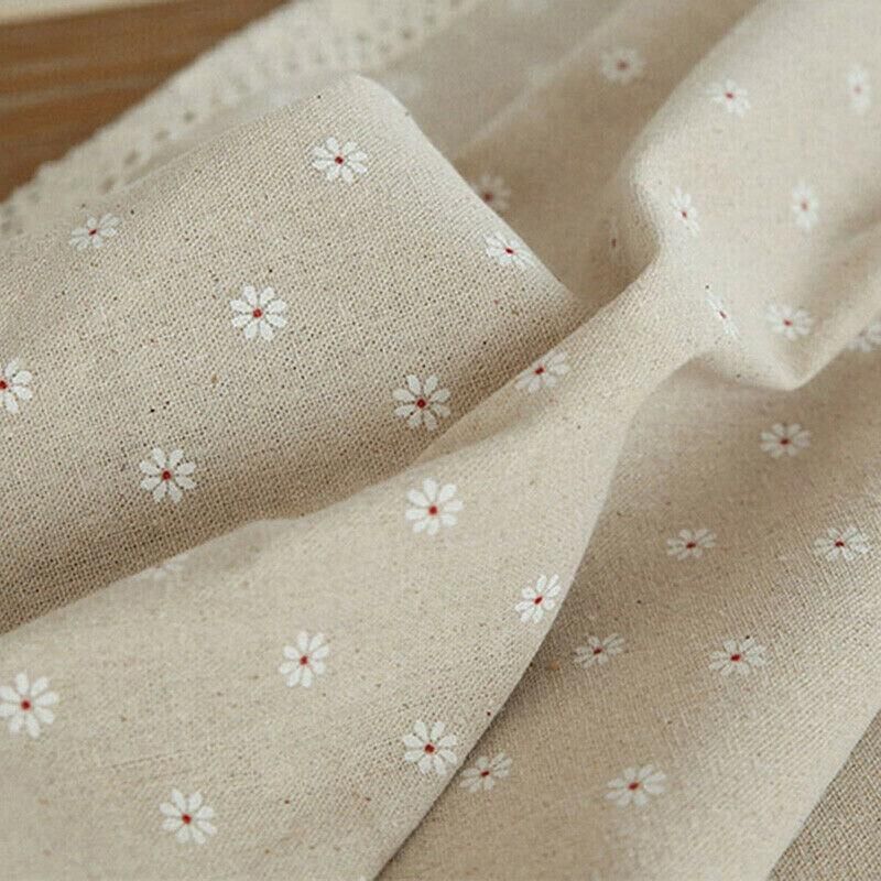 Floral Tablecloth with Lace Edge Cotton Linen Cover for Dining Table Square Rectangle - 140*200CM