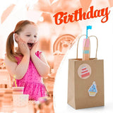 50X Kraft Paper Bags Gift Shopping Carry Craft Brown Bag With Handles - L-25.4cmx33cmx12.7cm - Rear View