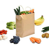 50X Kraft Paper Bags Gift Shopping Carry Craft Brown Bag With Handles - L-25.4cmx33cmx12.7cm - Low Angle