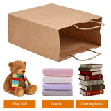 50X Kraft Paper Bags Gift Shopping Carry Craft Brown Bag With Handles - L-25.4cmx33cmx12.7cm - Extra Image