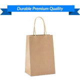 50X Kraft Paper Bags Gift Shopping Carry Craft Brown Bag With Handles - XL-32cmx25cmx11cm - Side View