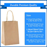 50X Kraft Paper Bags Gift Shopping Carry Craft Brown Bag With Handles - XXL-42cmx31cmx13cm - Top-Down View
