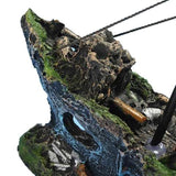 Aquarium Fish Tank Boat Ornament Pirate Ships Resin Landscape Underwater Decor - BB Boat - Rear View