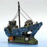 Aquarium Fish Tank Boat Ornament Pirate Ships Resin Landscape Underwater Decor - BB Boat - Close-Up Angle