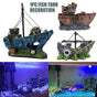Aquarium Fish Tank Boat Ornament Pirate Ships Resin Landscape Underwater Decor - A080 Ship