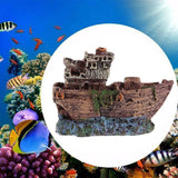 Aquarium Fish Tank Boat Ornament Pirate Ships Resin Landscape Underwater Decor - A080 Ship