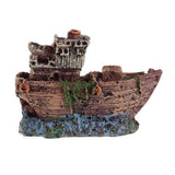 Aquarium Fish Tank Boat Ornament Pirate Ships Resin Landscape Underwater Decor - A080 Ship - Rear View