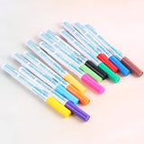 Flysea 12 Colours Writing Drawing Double Line Outline Pen Highlighter Marker Au - 12 Colours Set