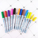 Flysea 12 Colours Writing Drawing Double Line Outline Pen Highlighter Marker Au - 12 Colours Set