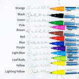 Flysea 12 Colours Writing Drawing Double Line Outline Pen Highlighter Marker Au - 12 Colours Set - Extra Image