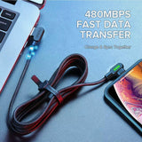 Mcdodo Fast Usb Cable Heavy Duty Charging Syn Charger Iphone 90 Degree Angle - 1.2m - Top-Down View