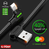 Mcdodo Fast Usb Cable Heavy Duty Charging Syn Charger Iphone 90 Degree Angle - 3m - Front View