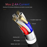 Mcdodo Fast Usb Cable Heavy Duty Charging Syn Charger Iphone 90 Degree Angle - 3m - Close-Up Angle