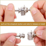 1PC Buttons Straplocks Bass Replacement Strap Locks Electric Acoustic Guitar - Gold