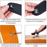 1PC Buttons Straplocks Bass Replacement Strap Locks Electric Acoustic Guitar - Silver - Low Angle