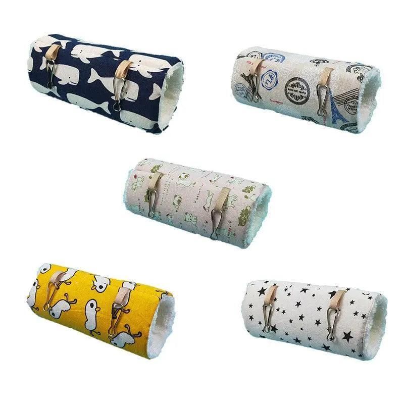 Pet Tunnel Hammock Linen Plush Cotton Cage Hanging Guinea Pig Hamster Warm Sleep - Yellow Duck
