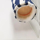 Pet Tunnel Hammock Linen Plush Cotton Cage Hanging Guinea Pig Hamster Warm Sleep - Yellow Duck