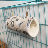 Pet Tunnel Hammock Linen Plush Cotton Cage Hanging Guinea Pig Hamster Warm Sleep - Yellow Duck