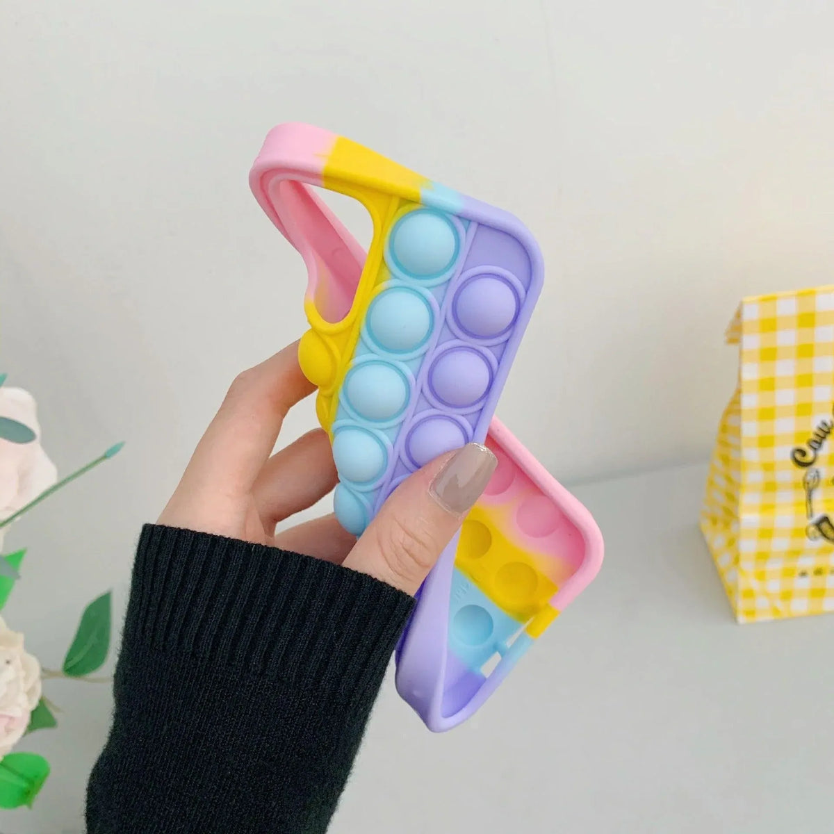 Rainbow Pop Fidget Toys Push It Bubble Phone Case For iPhone 7 8 Plus X XR 11 12 Pro Max - iPhone 13ProMAX
