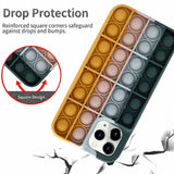 Rainbow Pop Fidget Toys Push It Bubble Phone Case For iPhone 7 8 Plus X XR 11 12 Pro Max - iPhone 7Plus/8Plus - Top-Down View