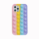 Rainbow Pop Fidget Toys Push It Bubble Phone Case For iPhone 7 8 Plus X XR 11 12 Pro Max - iPhone XR