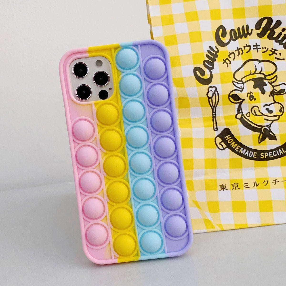 Rainbow Pop Fidget Toys Push It Bubble Phone Case For iPhone 7 8 Plus X XR 11 12 Pro Max - iPhone 11