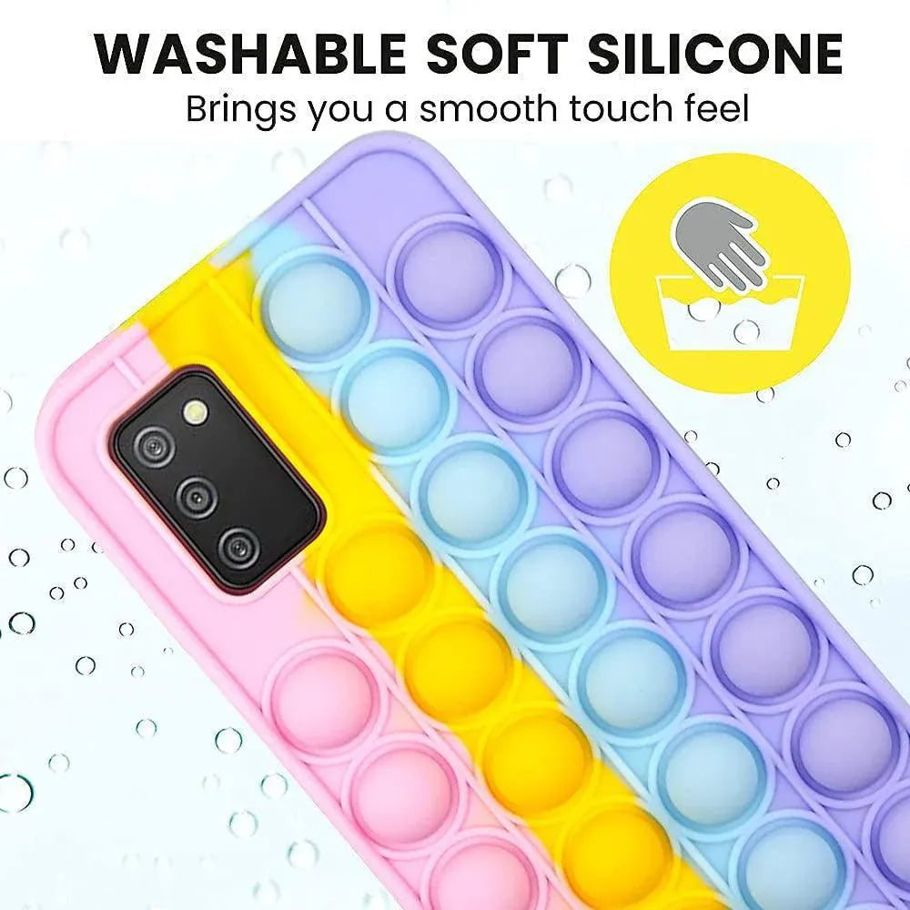 Rainbow Pop Fidget Toys Push It Bubble Phone Case For iPhone 7 8 Plus X XR 11 12 Pro Max - iPhone 11ProMAX