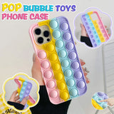Rainbow Pop Fidget Toys Push It Bubble Phone Case For iPhone 7 8 Plus X XR 11 12 Pro Max - iPhone 12Pro - Front View