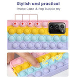 Rainbow Pop Fidget Toys Push It Bubble Phone Case For iPhone 7 8 Plus X XR 11 12 Pro Max - iPhone 12Pro - Low Angle