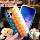 Blue-White Pop Fidget Toys Push It Bubble Phone Case For Iphone - iPhone7/8 - Front View