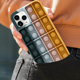Blue-White Pop Fidget Toys Push It Bubble Phone Case For Iphone - iPhone XR