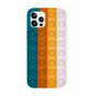 Blue-White Pop Fidget Toys Push It Bubble Phone Case For Iphone - iPhone 12Pro