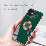 Silicone Ring Stand Case Cover for iPhone 14 13 12 Pro Max - Side View
