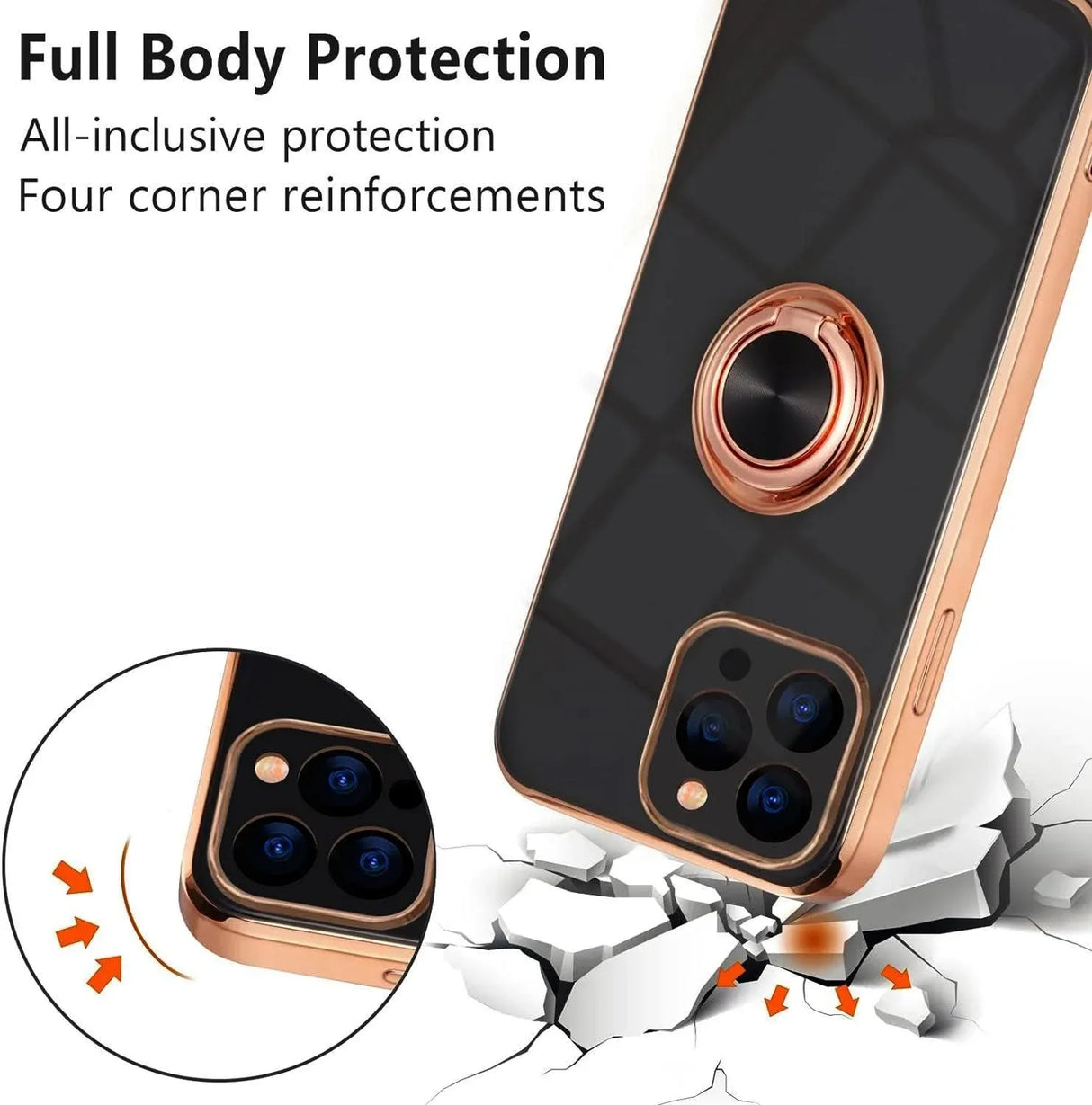 Silicone Ring Stand Case Cover for iPhone 14 13 12 Pro Max