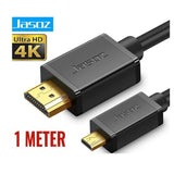 Micro HDMI to HDMI Cable Type D Male Jasoz Gold Plated Full HD 1080P Digital - 1 m - Rear View