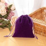 50X Small Velvet Cloth Drawstring Bags Gift Bag Jewelry Ring Pouch Earring Favor 9x12 - Black - Extra Image