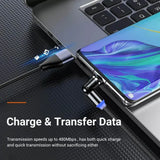 540 Degree Rotating Magnetic Charging Cable USB Data Cord for iPhone 1m 2m 3m - 2m - Rear View