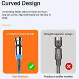 540 Degree Rotating Magnetic Charging Cable USB Data Cord for iPhone 1m 2m 3m - 2m - Extra Image
