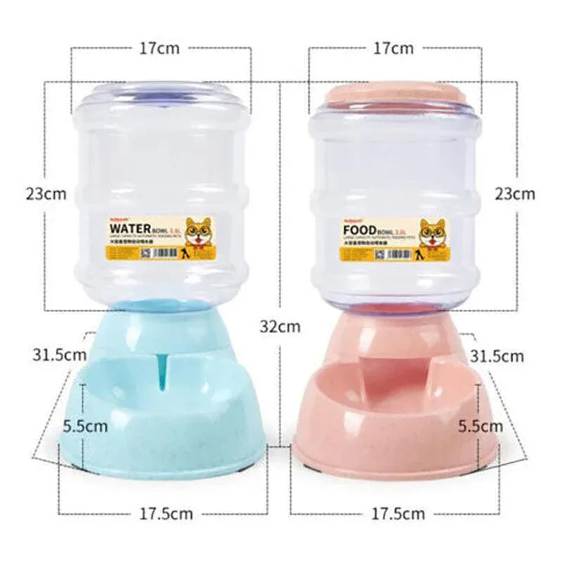 Automatic 3.8L Water Feeder Pet Dog Cat Puppy Dispenser Feeder Bowl Bottle - Blue